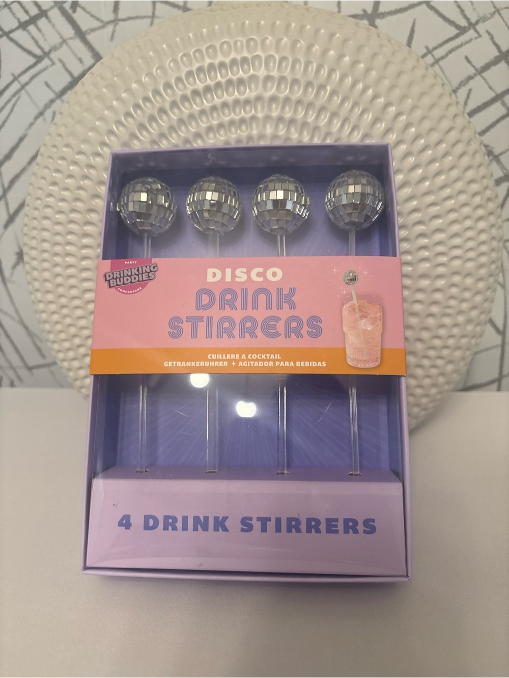 Disco Drink Stirrers — Silver